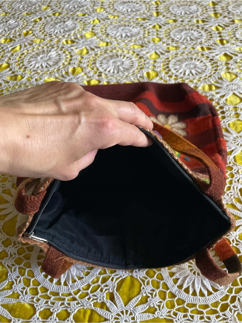 Vintage Handmade floral tote bag - Picture 12 of 13